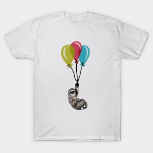 Sloth floating with balloons, Love Sloths T-Shirt